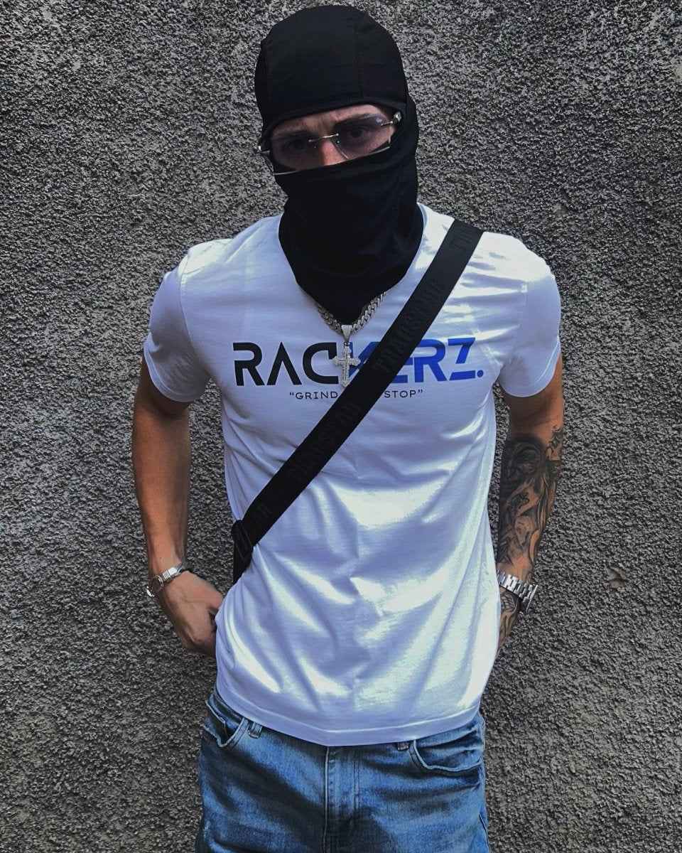 SIGNATURE LOGO GRAPHIC TEE - WHITE & BLUE